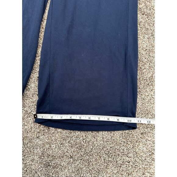 Quince French Terry Modal Wide Leg Pants Navy Blue Fold over Waistband Flowy S - Picture 8 of 12